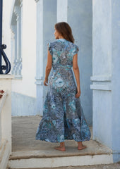 Izzy Wickelkleid // Bora Tie Dye - Blau