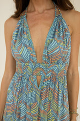 Savannah Long Dress // Leaves print