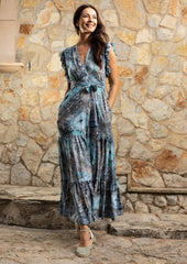 Izzy Wickelkleid // Bora Tie Dye - Blau