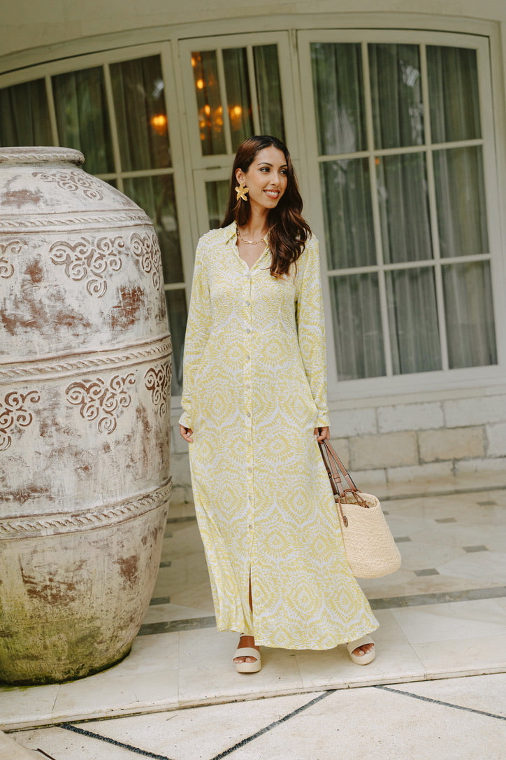 Breeze Long Shirt // Ocean Mandala Print