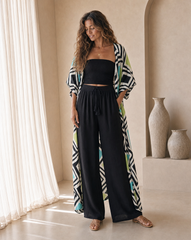 Cora Long Kimono // Cosmic Bloom Print