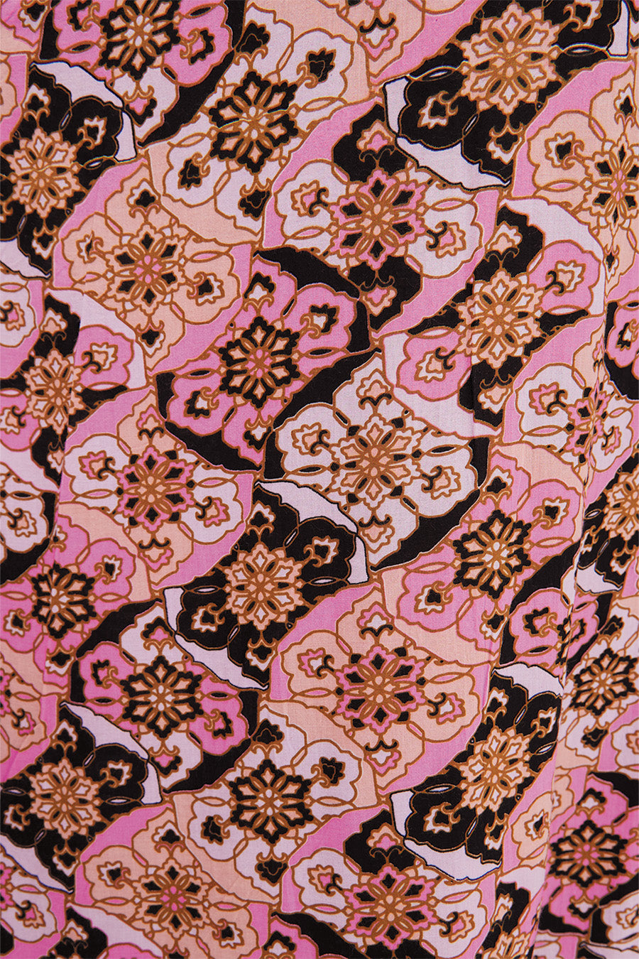 Aurora Long Dress – Psychedelic Print with Lace