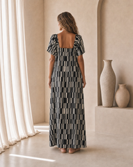 Luna Long Dress // Star Matrix Print