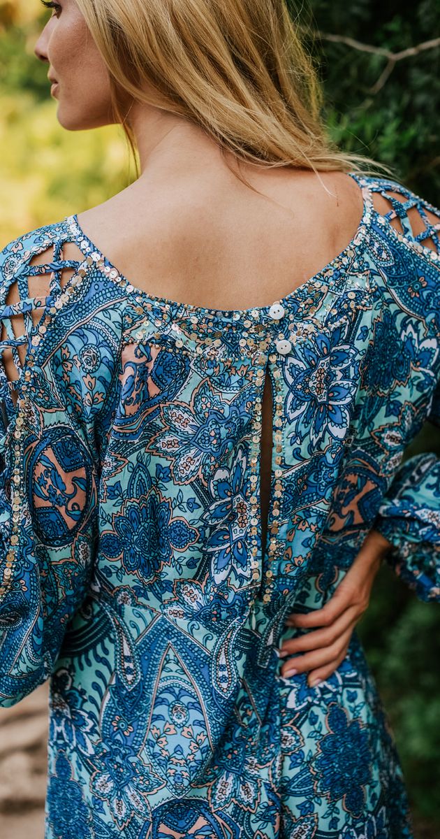 Leda Long Paisley Tunic