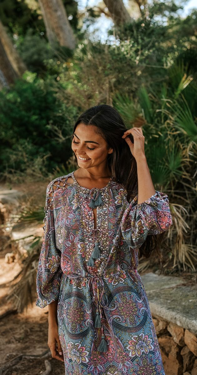 Leda Long Paisley Tunic