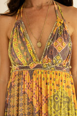 Paloma Long Dress // Patchwork Print